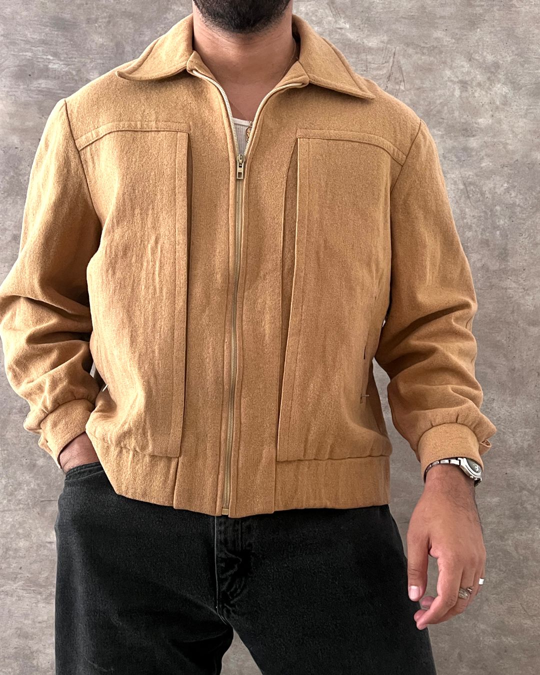 CALVIN K WOOL JACKT (S)