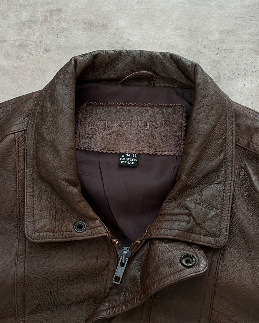 BOMBER LEATHER JACKT (S)