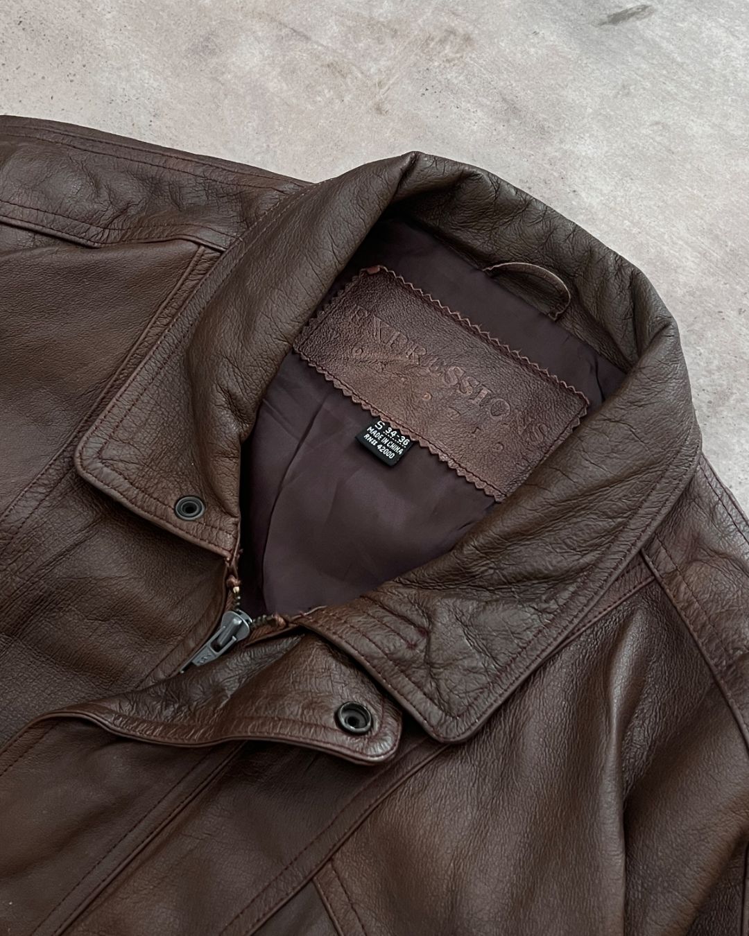 BOMBER LEATHER JACKT (S)