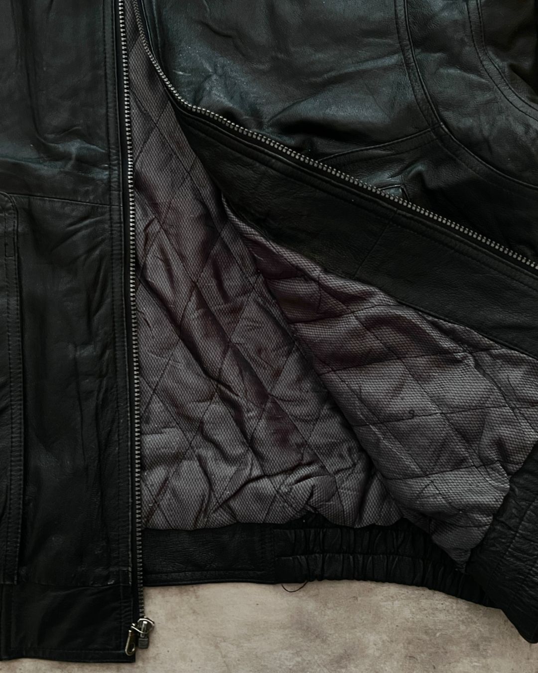 BOMBER LEATHER JACKT (XL)