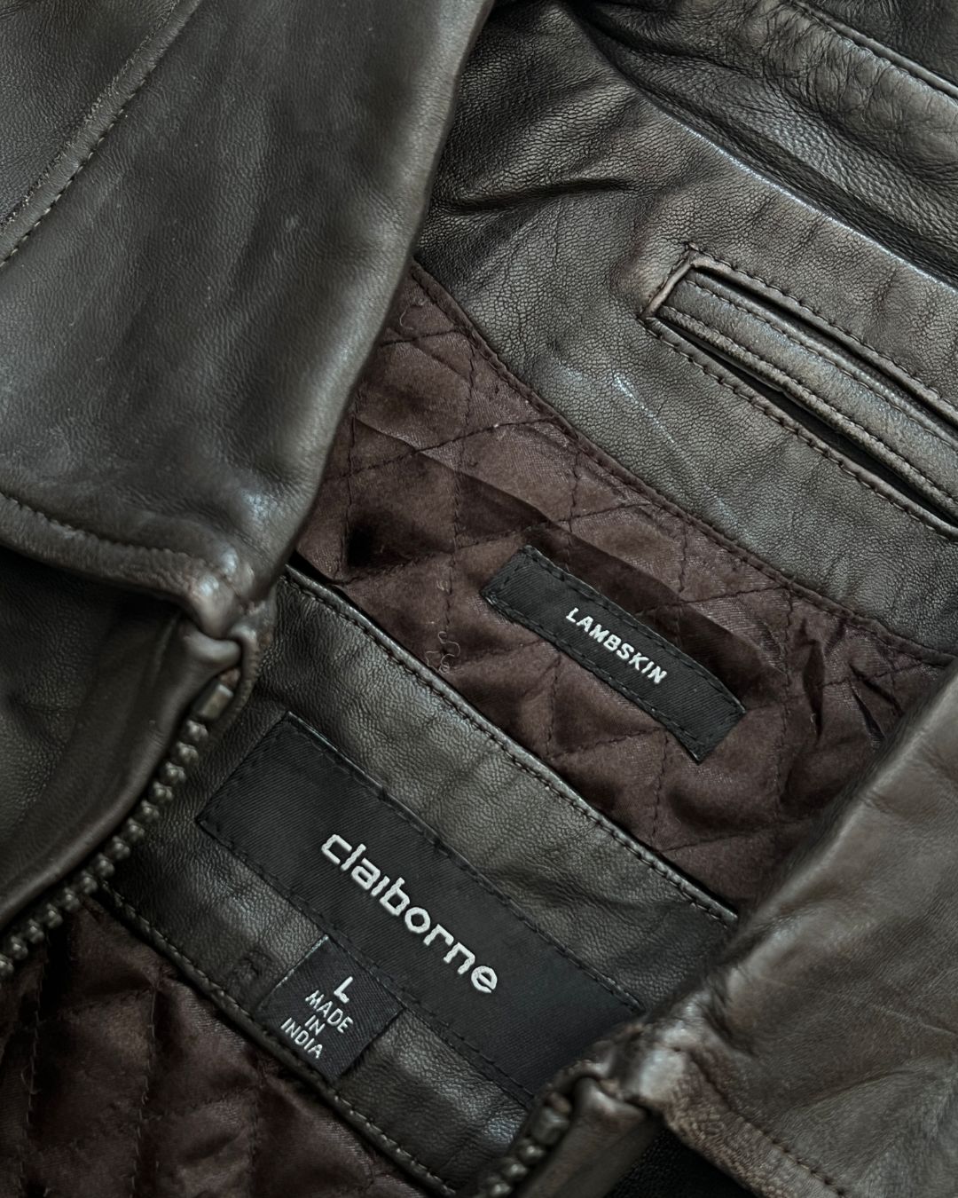 LAMBSKIN LEATHER JACKET (L)