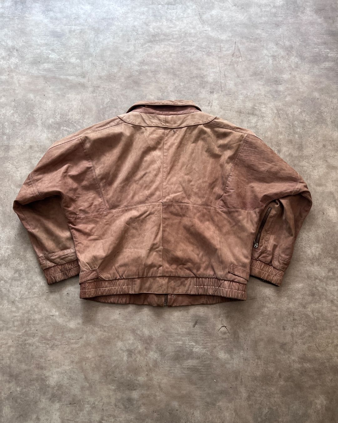 VINTAGE BOMBER LEATHER JACKET (S/M)