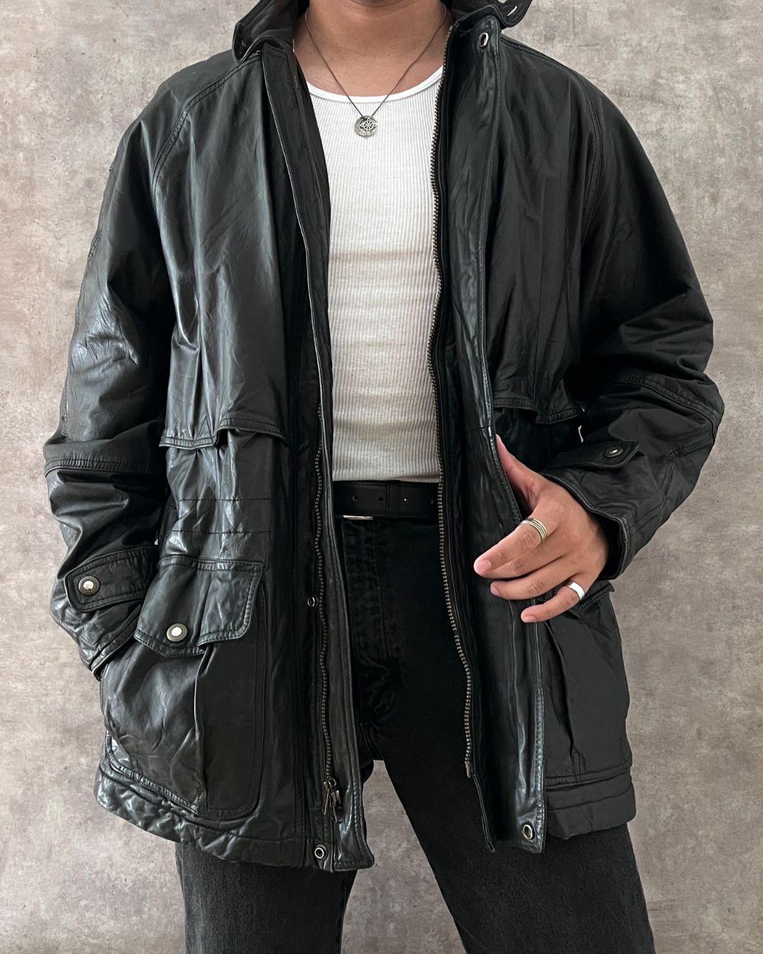 GABARDINA DE PIEL VAMP (XL)