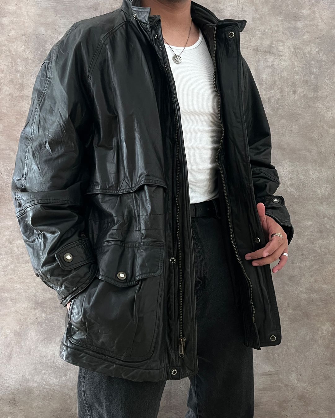 GABARDINA DE PIEL VAMP (XL)