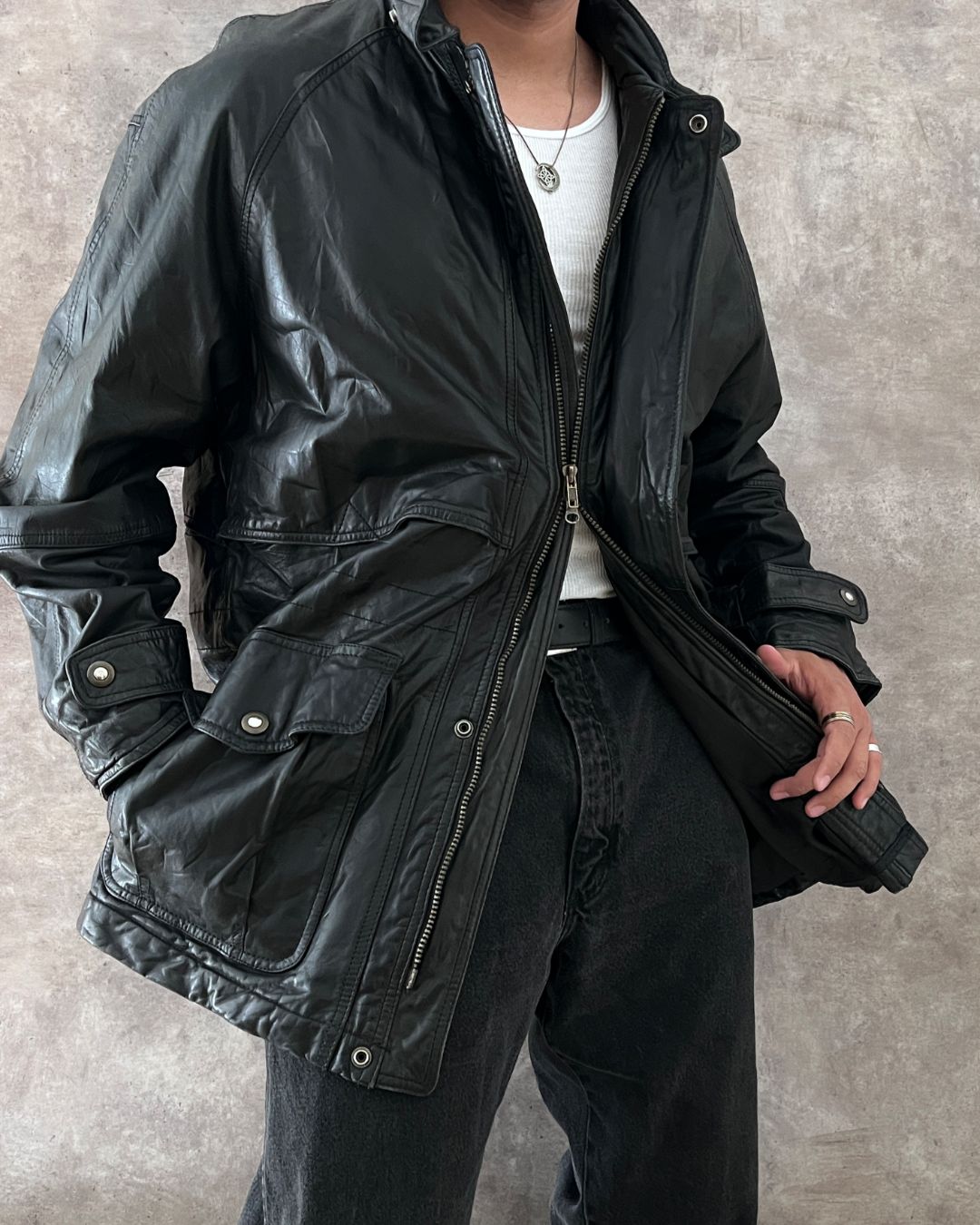 GABARDINA DE PIEL VAMP (XL)