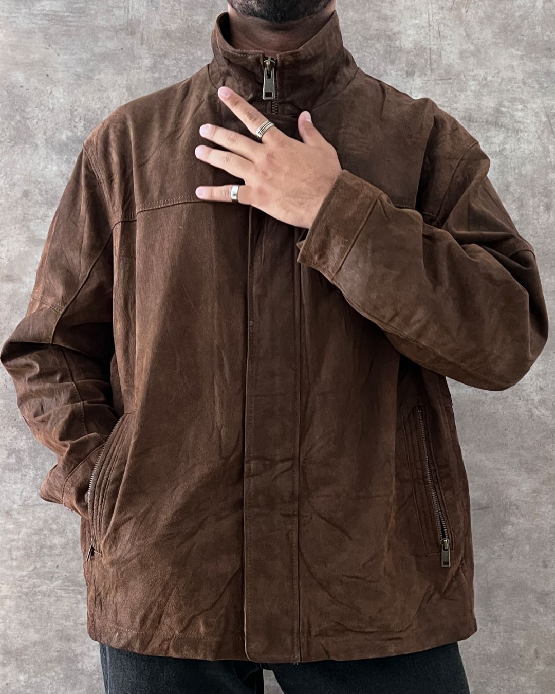 COWBOY LEATHER JACKET BRWN (2XL)