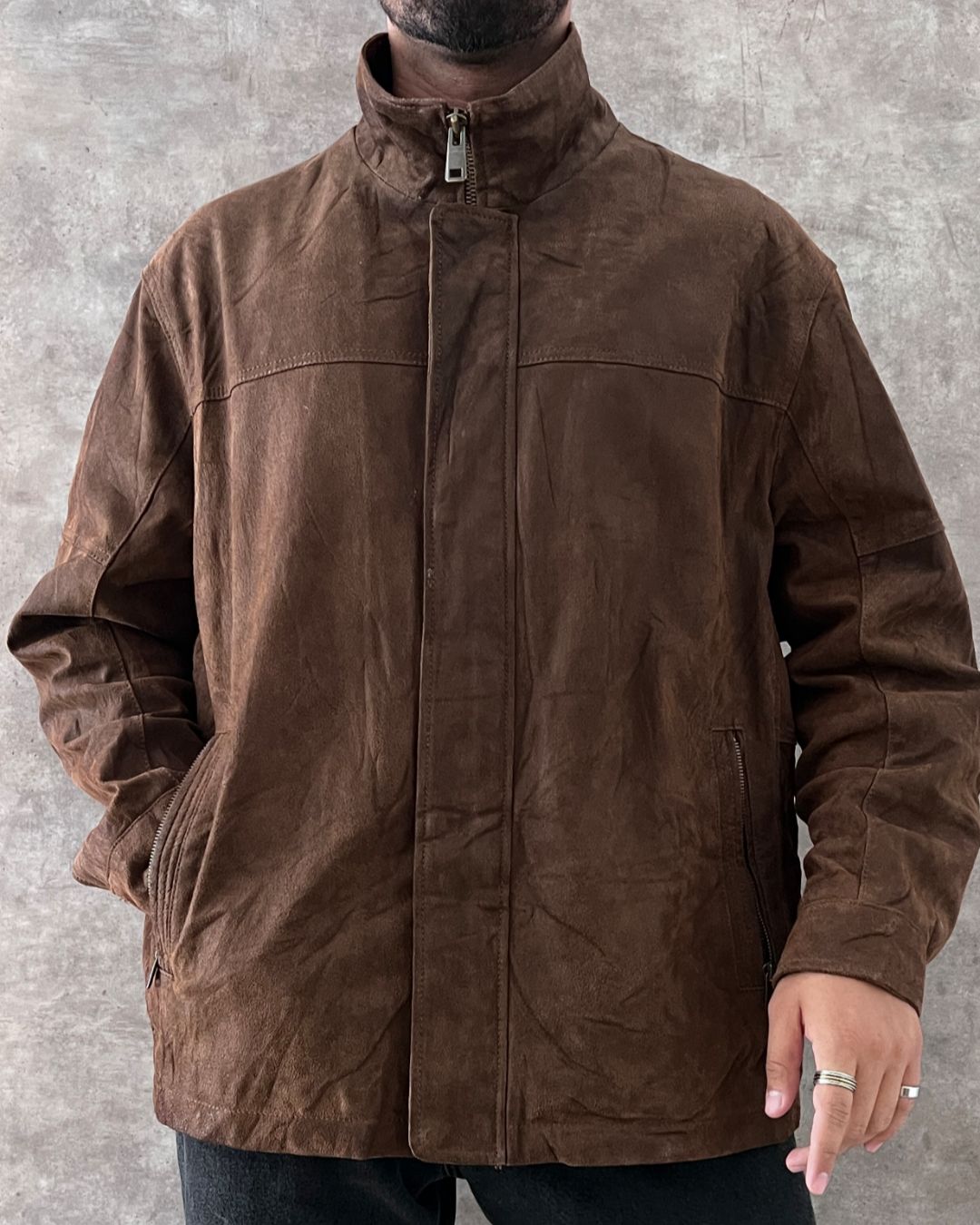 COWBOY LEATHER JACKET BRWN (2XL)