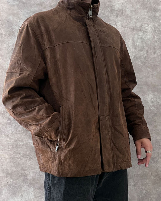 COWBOY LEATHER JACKET BRWN (2XL)