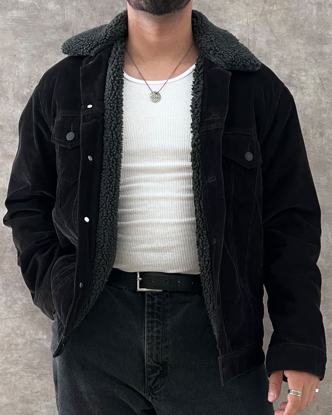 BLACK SHERPA JACKET LEVI'S (L)