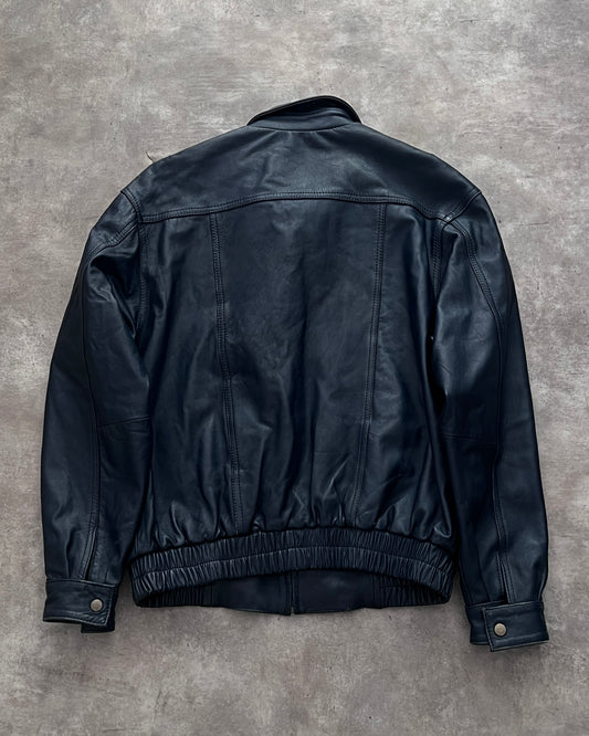 Bomber Leather jacket Navy (M)