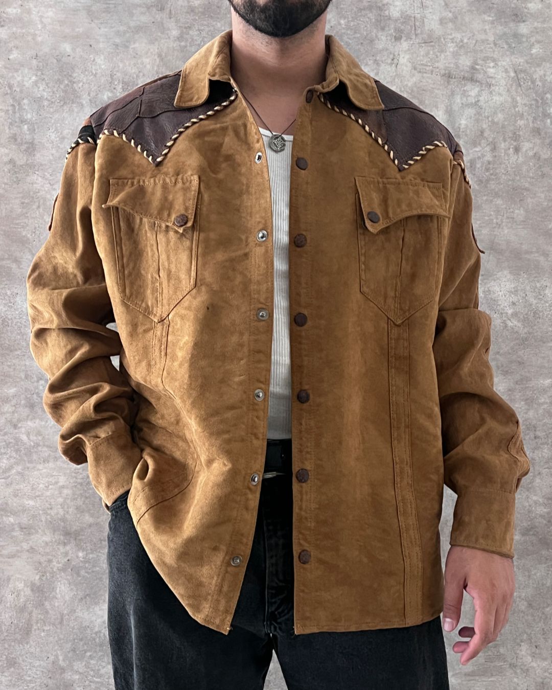COWBOY LEATHER WEST JACKET (XL)