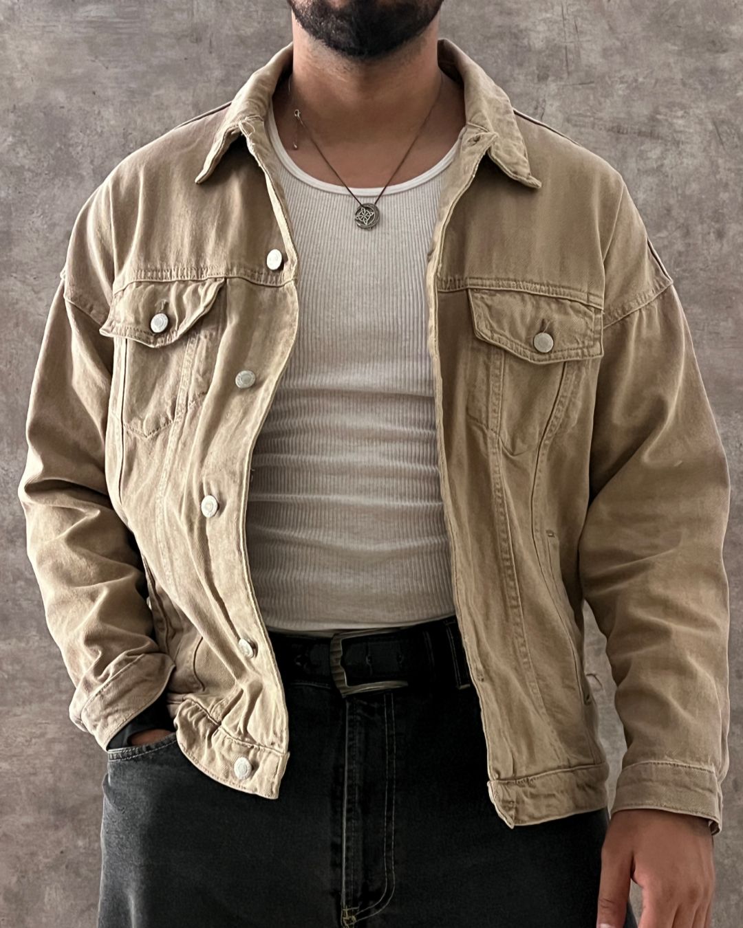 DENIM TRUCKER JACKET PULL&BEAR (M)