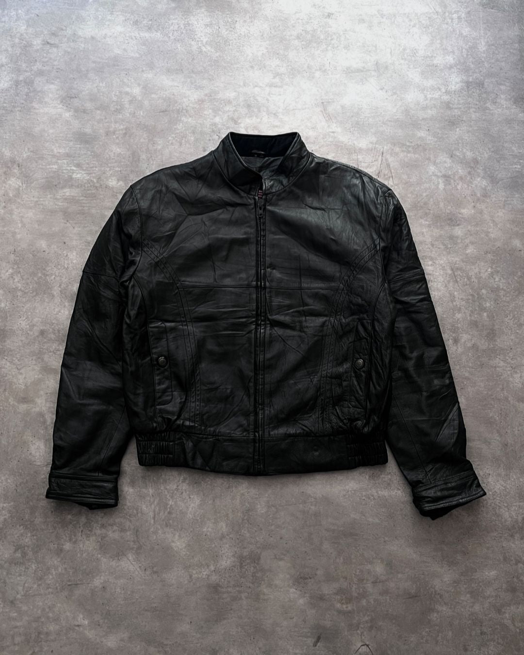 BLACK LEATHER JACKT RIDER (M)