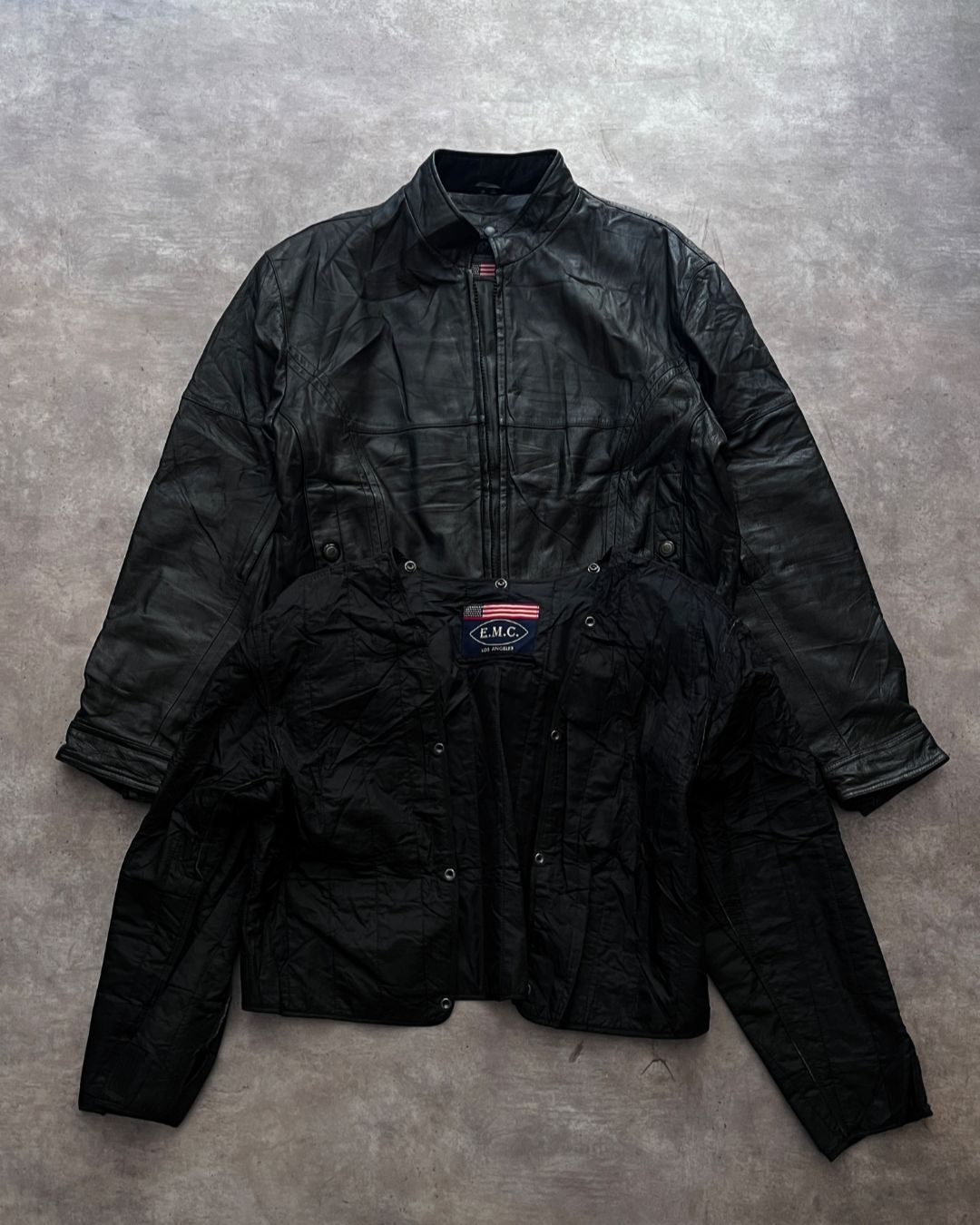 BLACK LEATHER JACKT RIDER (M)