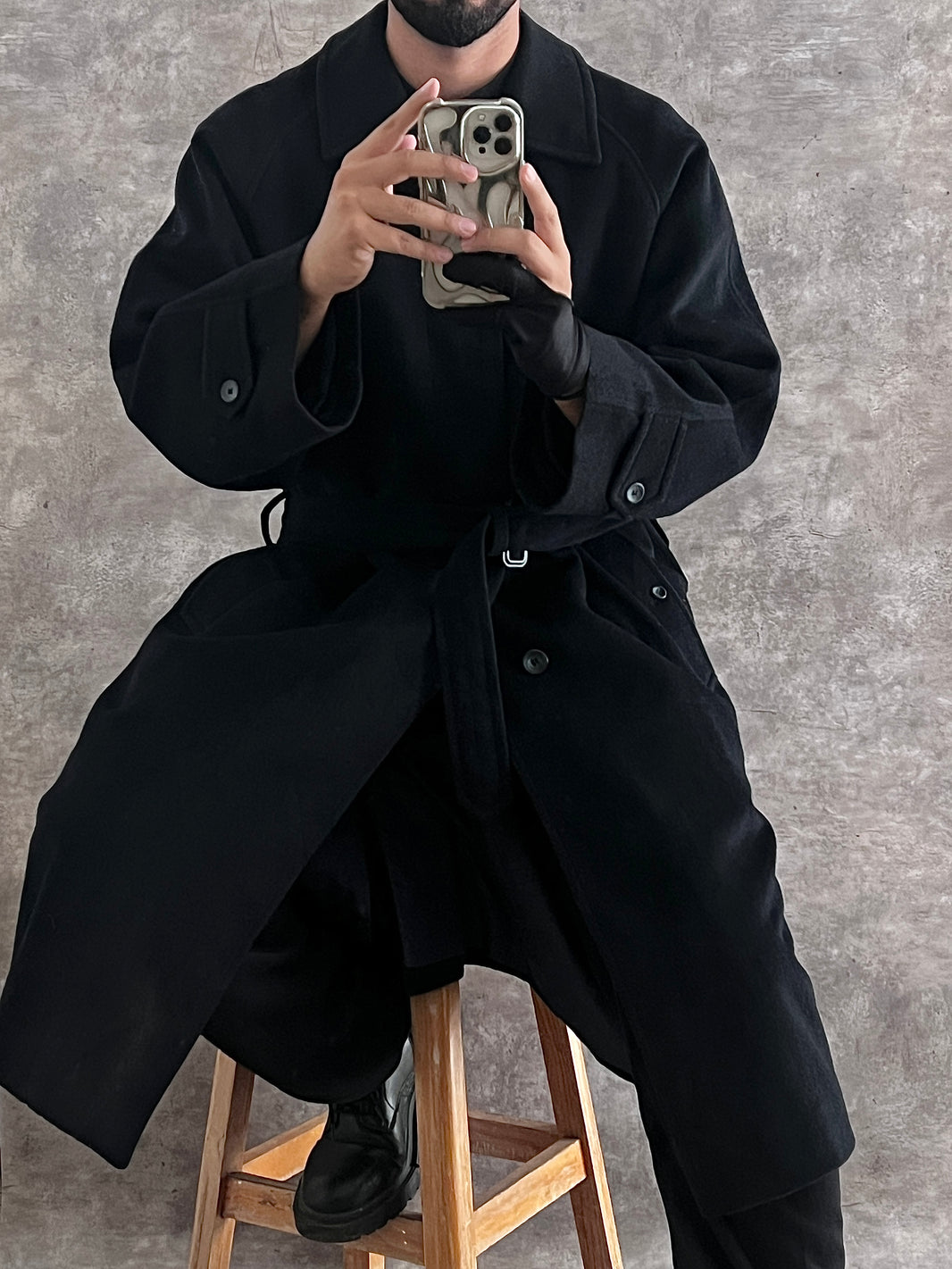 Gabardina de lana y cashmere (L)