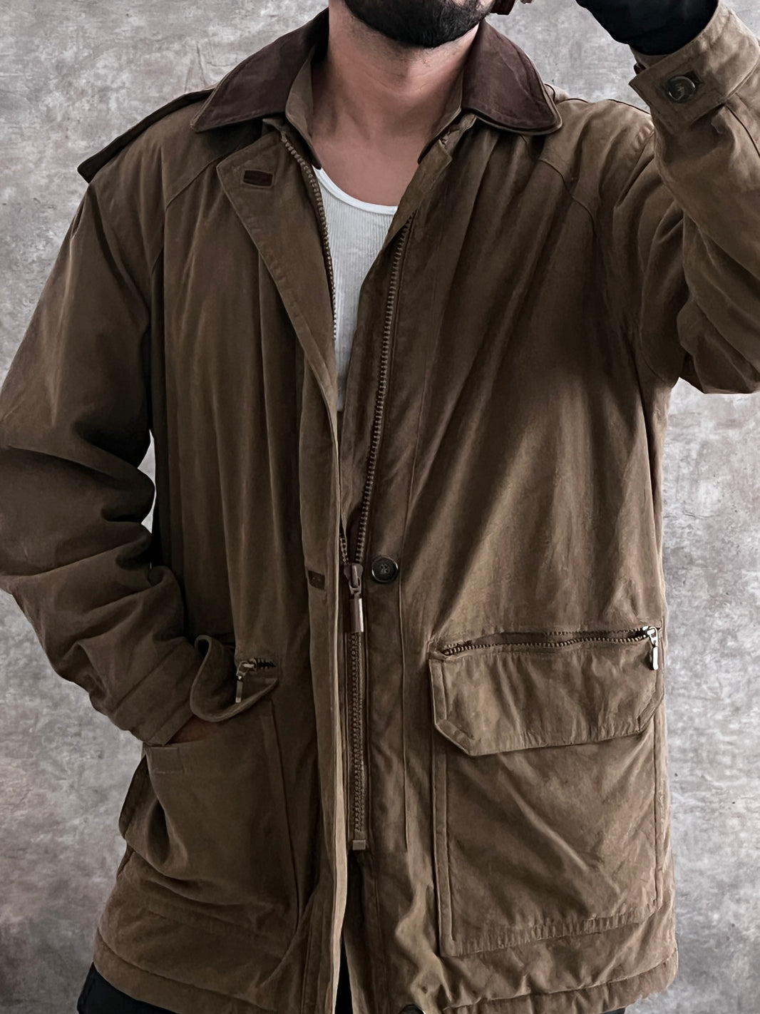 Chamarra tipo gabardina (M)