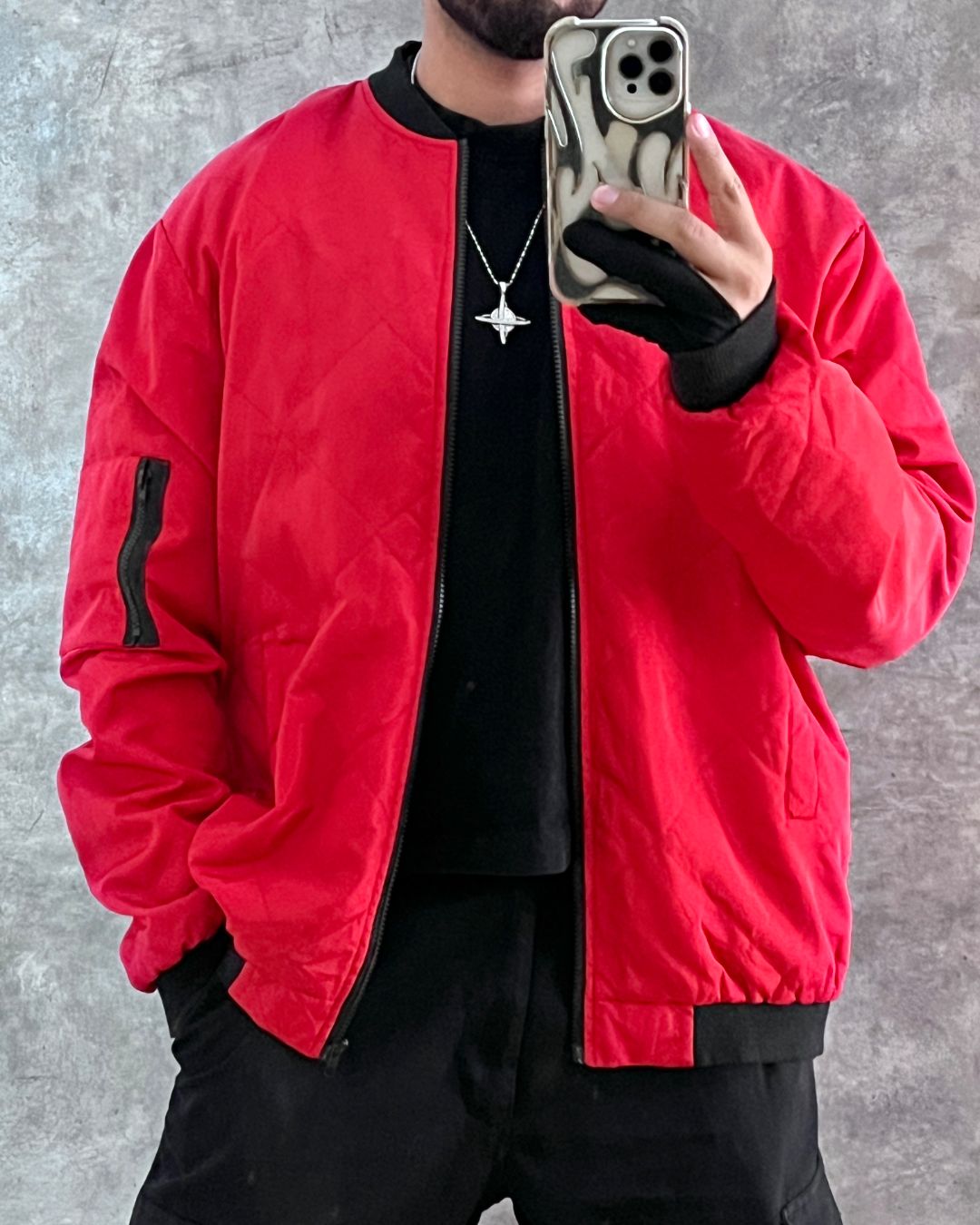 RED BOMBER JACKT (XL)