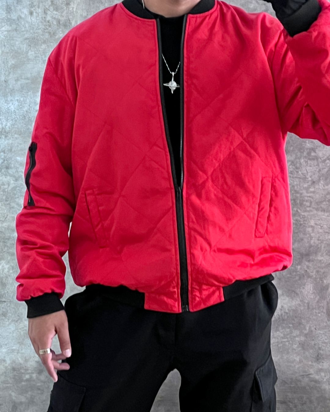 RED BOMBER JACKT (XL)