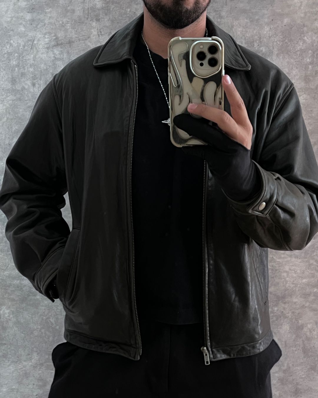 VINTAGE LAMBSKIN LEATHER JACKT (S)