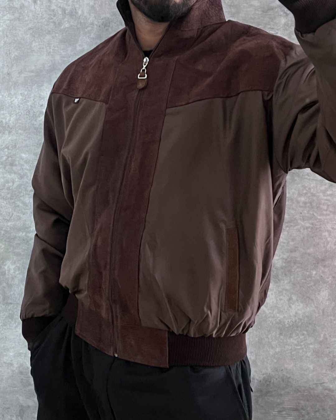 EMPORIO BROWN LEATHER JACKT (S)