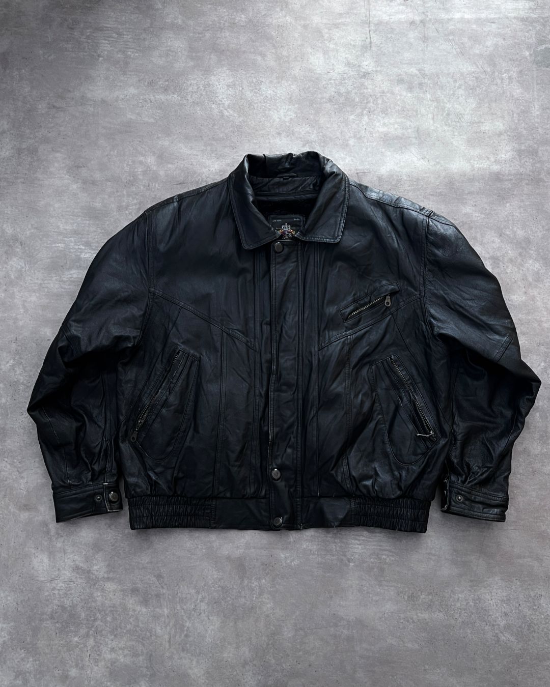 LEATHER BLACK JACKT (L)