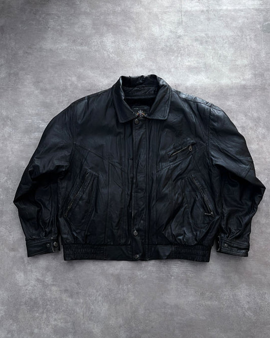 LEATHER BLACK JACKT (L)