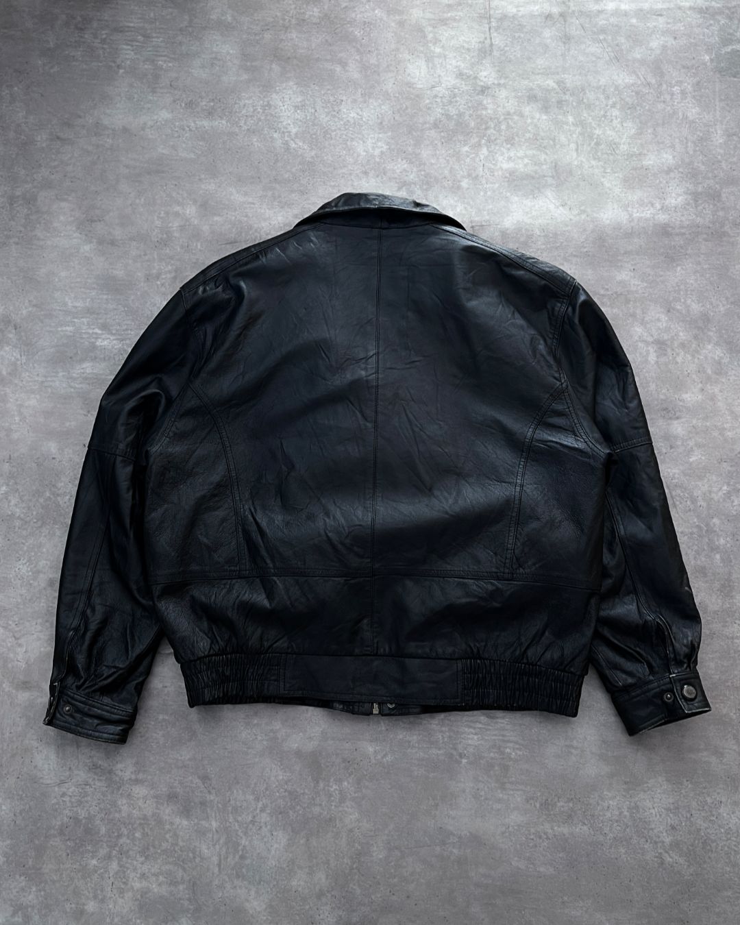 LEATHER BLACK JACKT (L)