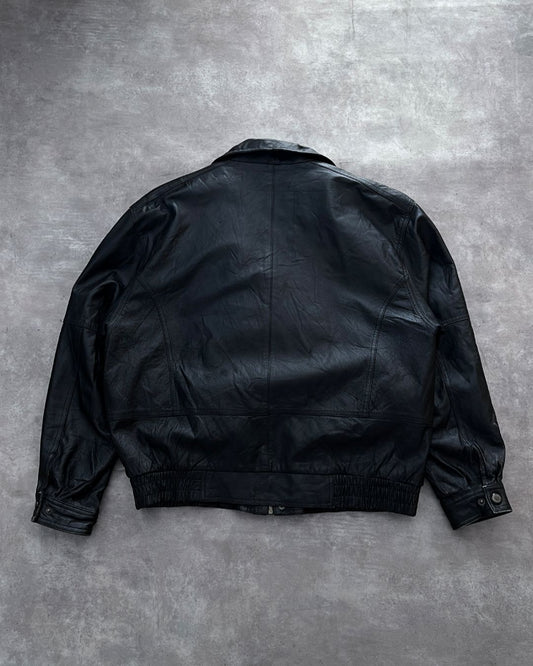 LEATHER BLACK JACKT (L)