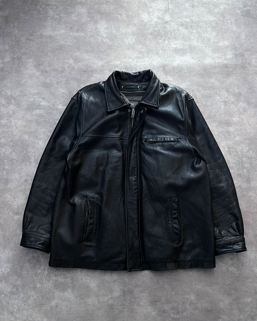 HUNTER BLACK LEATHER JACKET TALLA L (L)