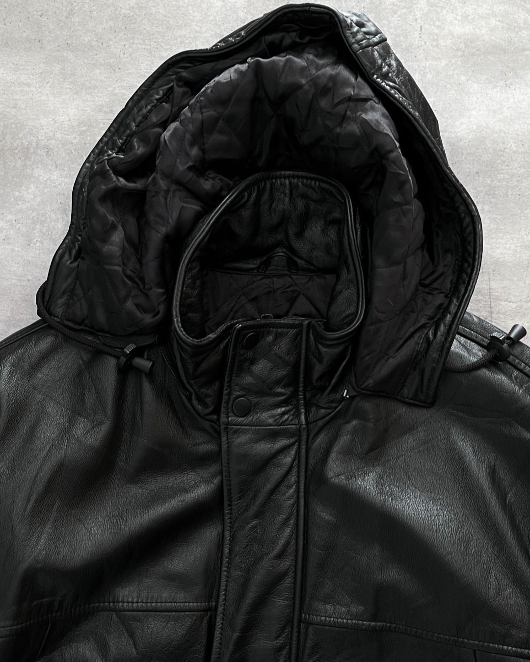 HUNTER BLCK LEATHER JACKT (M)