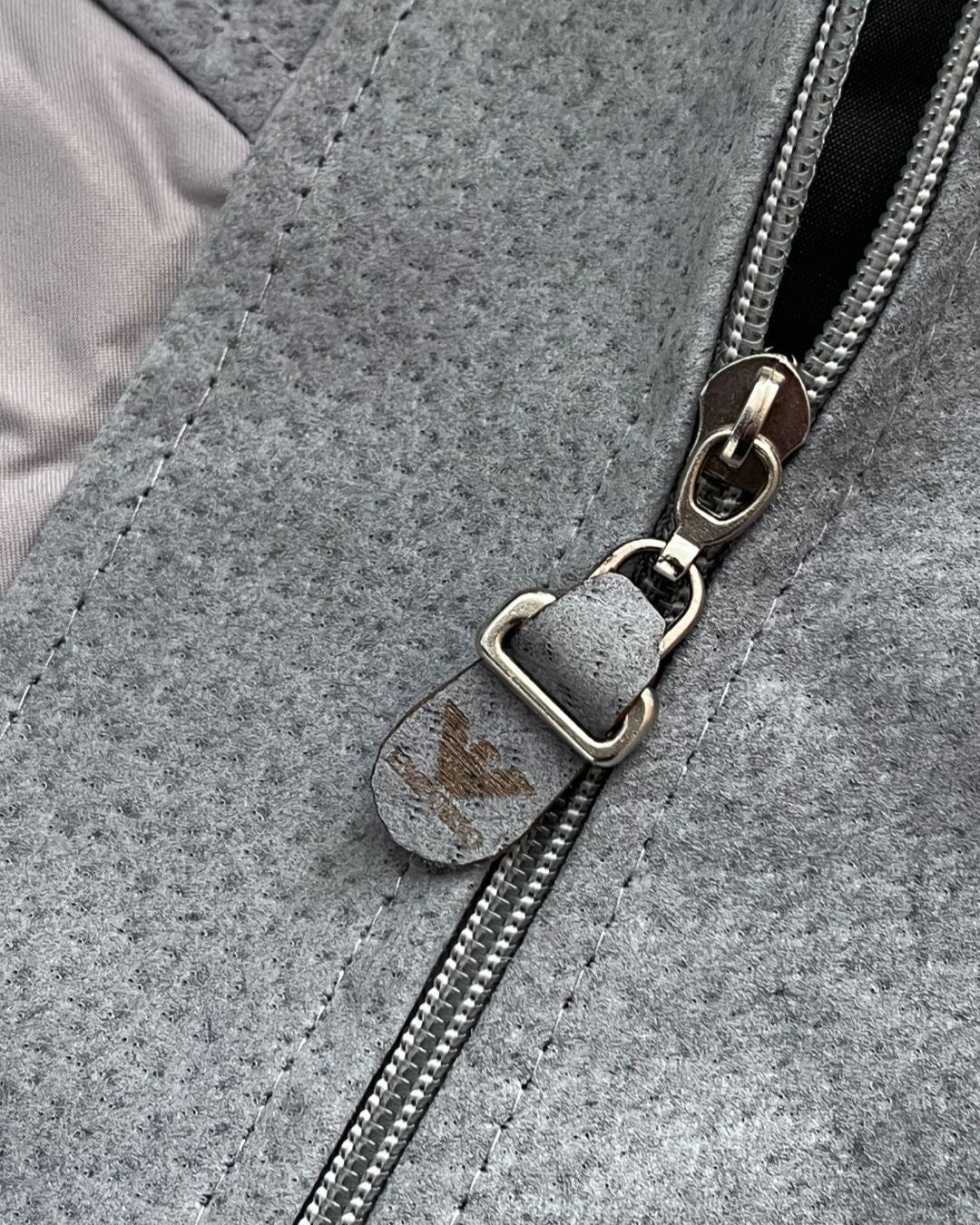 EMPORIO GREY LEATHER JACKT (S)