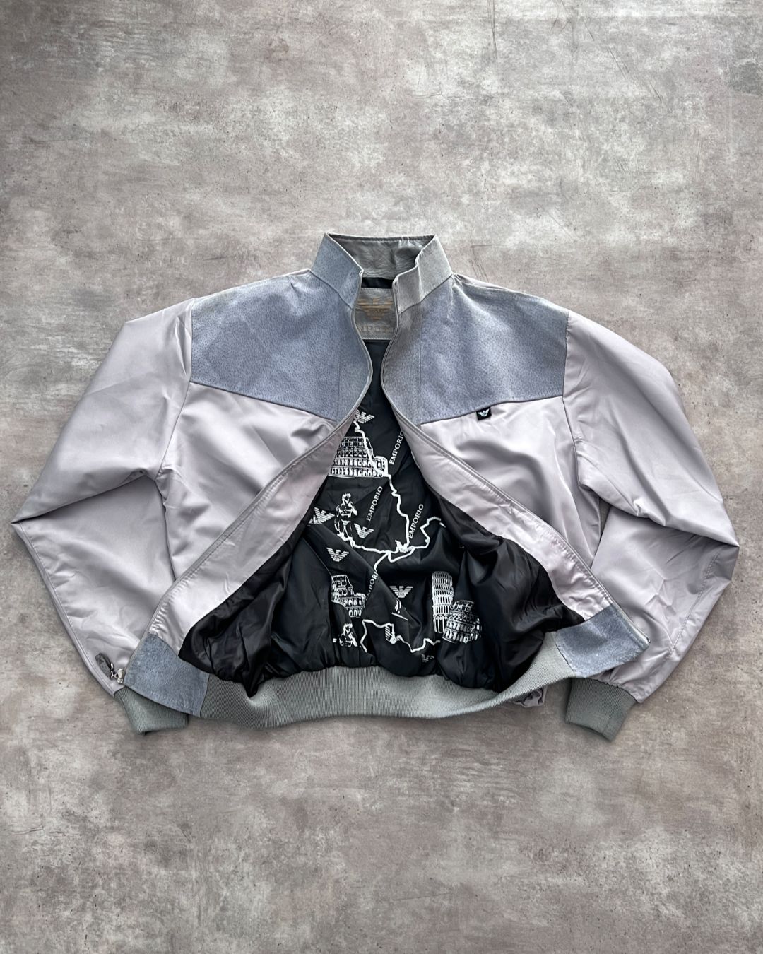 EMPORIO GREY LEATHER JACKT (S)