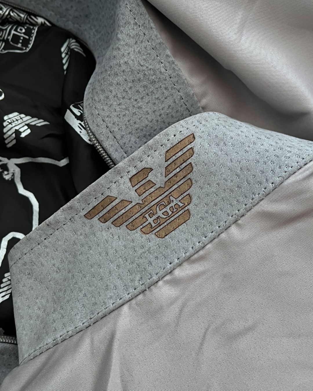 EMPORIO GREY LEATHER JACKT (S)