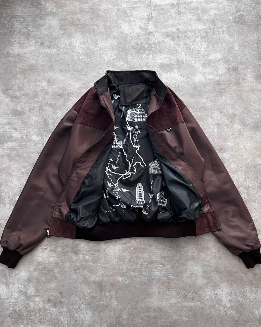 EMPORIO BROWN LEATHER JACKT (S)