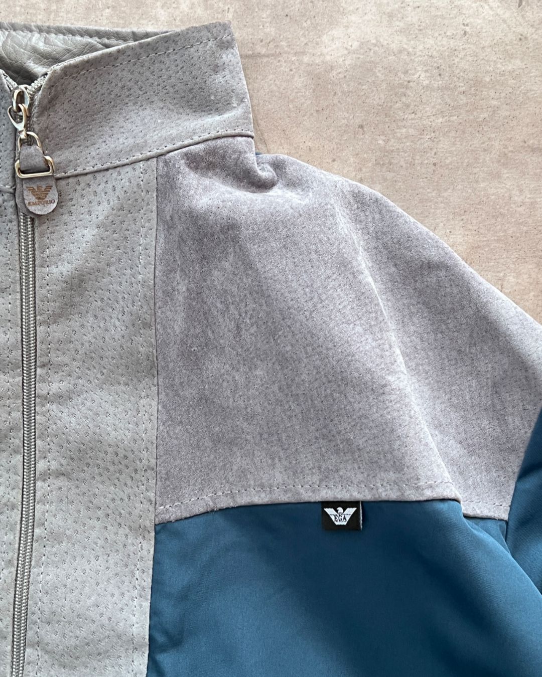 EMPORIO BLUE LEATHER JACKT (M)