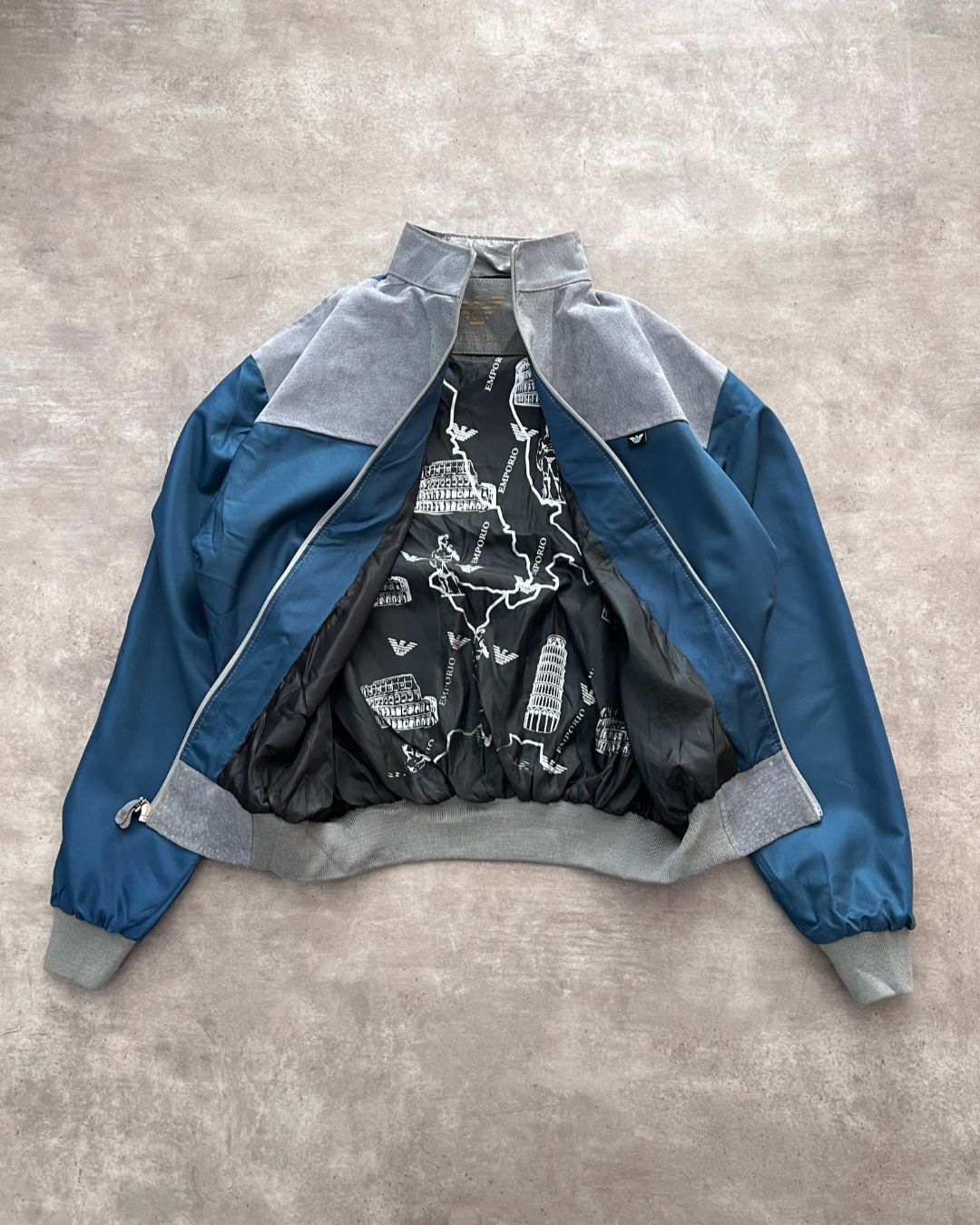 EMPORIO BLUE LEATHER JACKT (M)