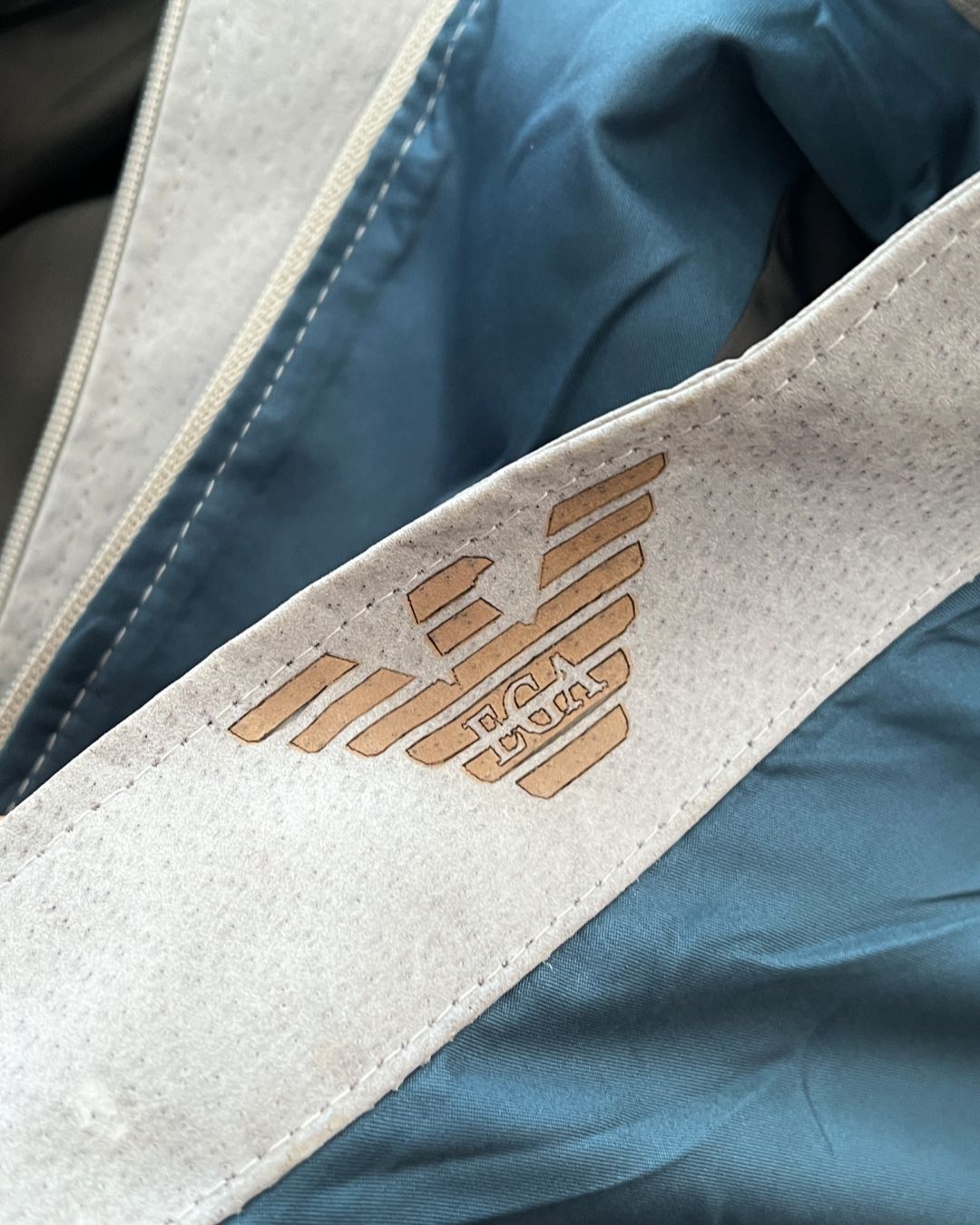 EMPORIO BLUE LEATHER JACKT (M)