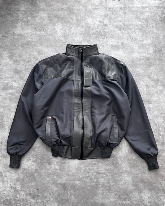 EMPORIO GREY LEATHER JACKT (M)