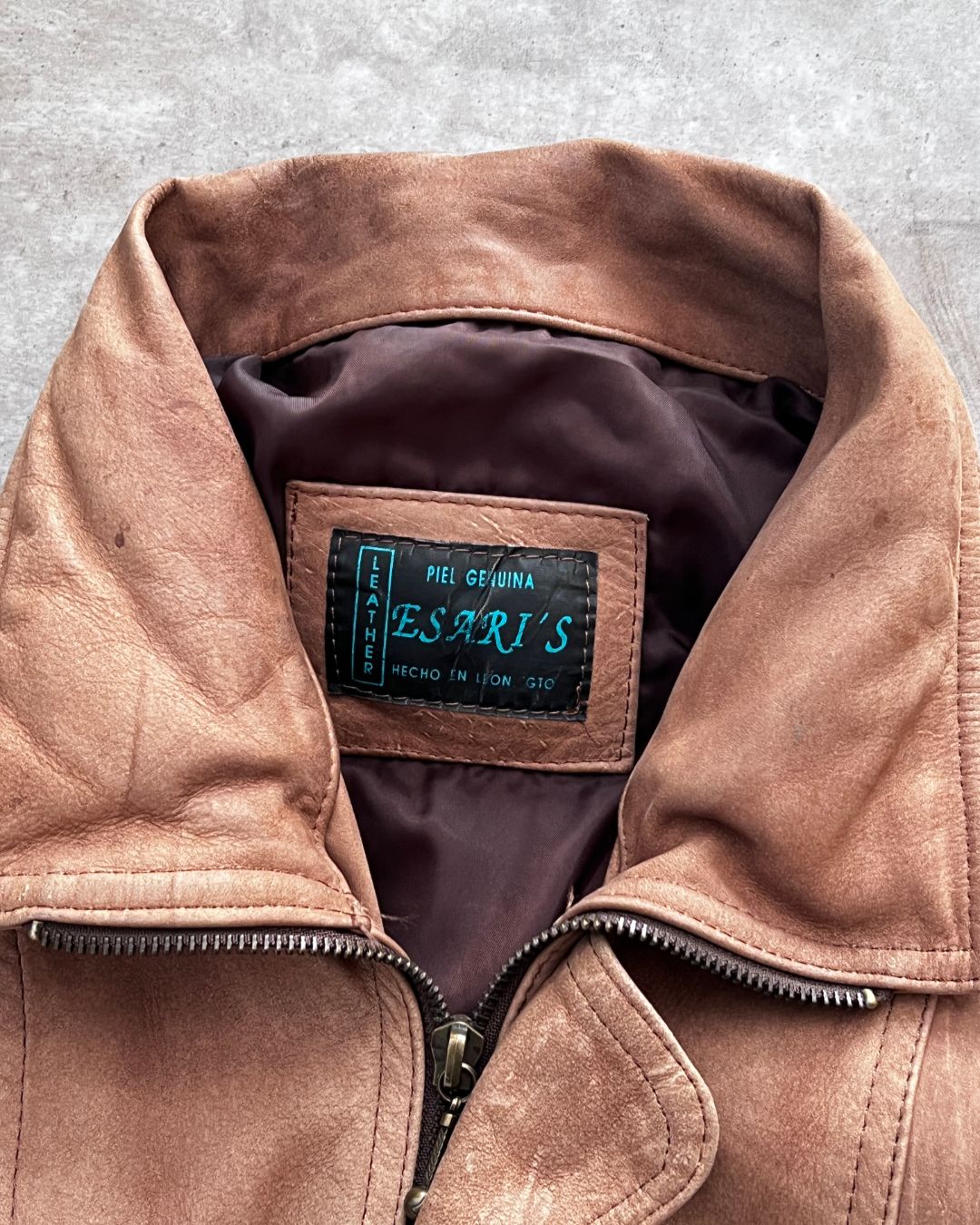 VINTAGE BOMBER LEATHER JACKT (M)