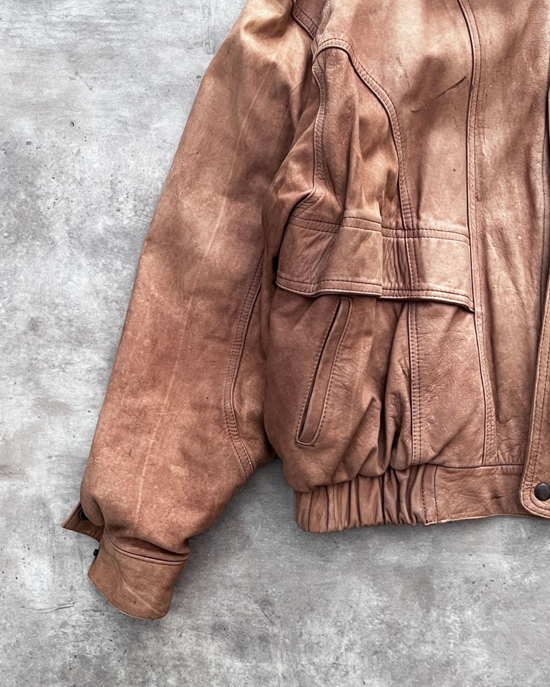 VINTAGE BOMBER LEATHER JACKT (M)