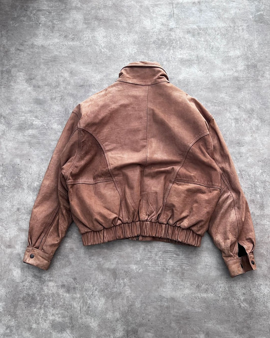 VINTAGE BOMBER LEATHER JACKT (M)