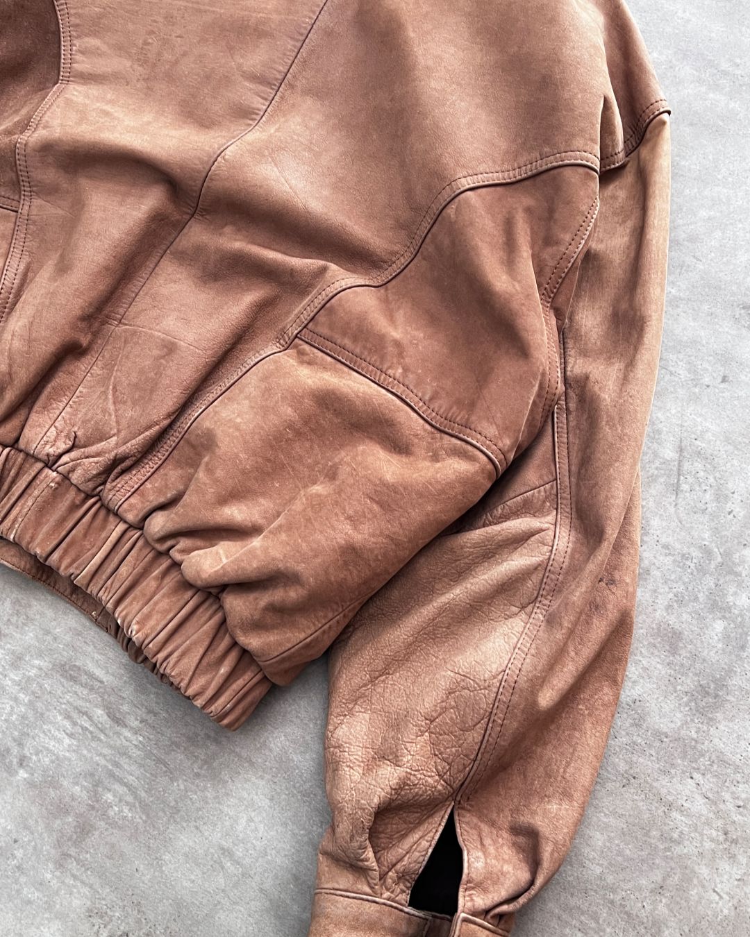 VINTAGE BOMBER LEATHER JACKT (M)