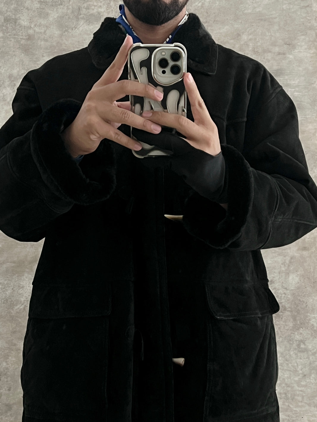 Leather Faux Fur Jacket (L)