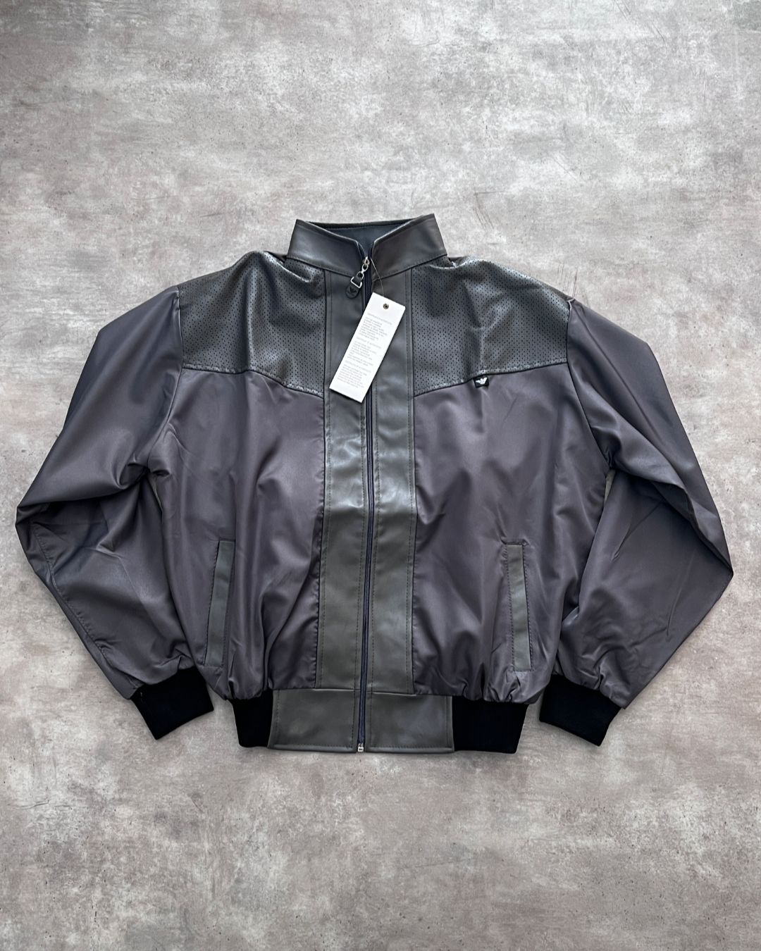 EMPORIO GREY LEATHER JACKET (M)