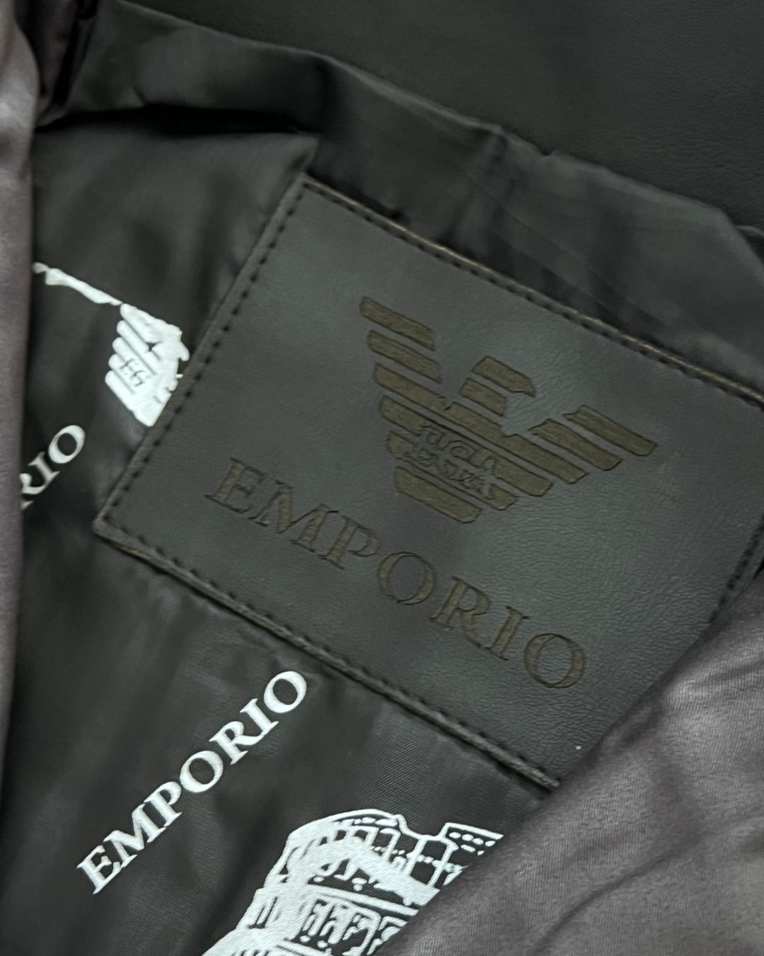 EMPORIO GREY LEATHER JACKET (M)