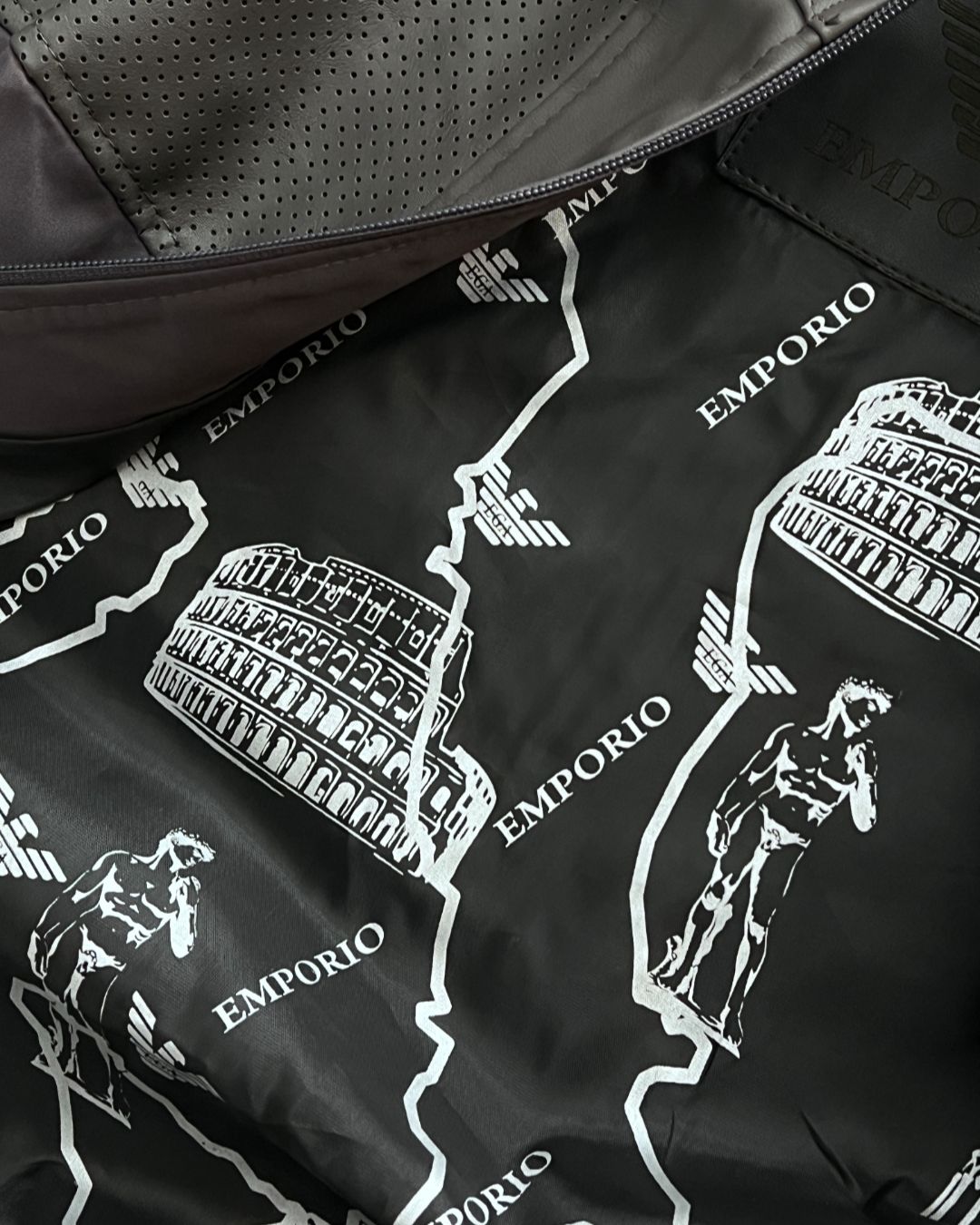 EMPORIO GREY LEATHER JACKET (M)