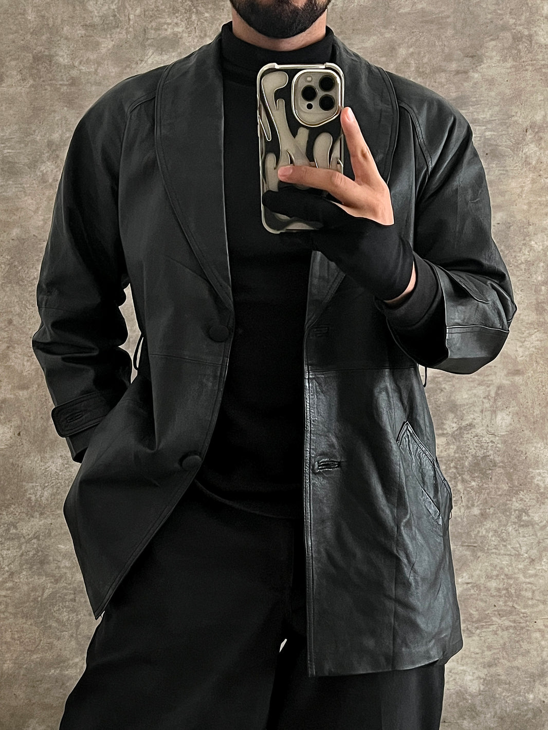 Gabardina de piel 100% (S)