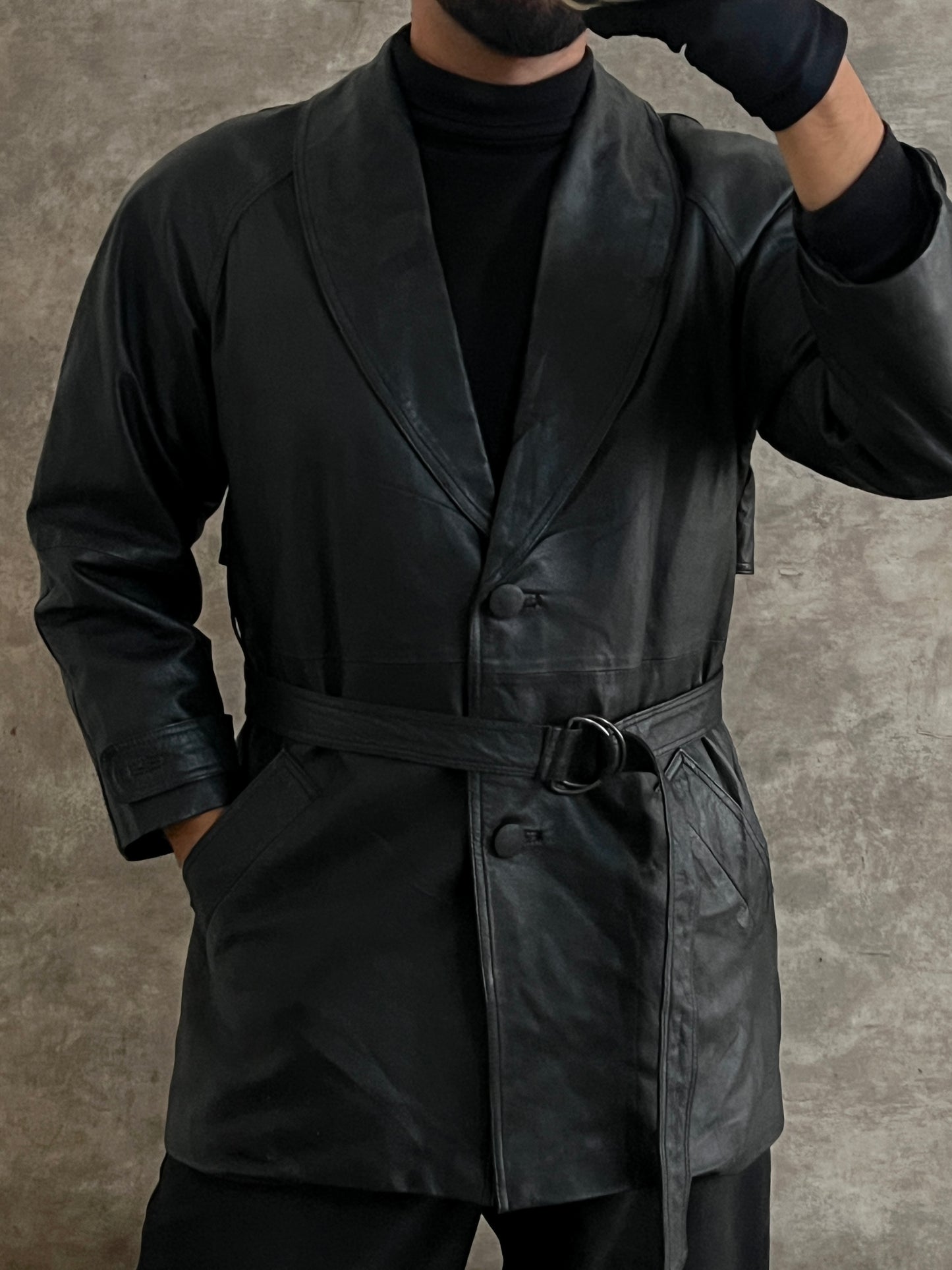 Gabardina de piel 100% (S)