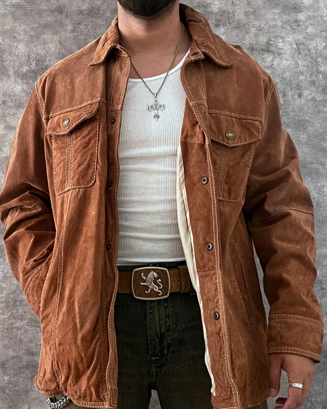 COWBOY LEATHER HUNTER JACKET (L/XL)