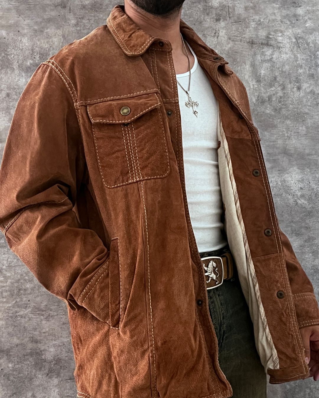 COWBOY LEATHER HUNTER JACKET (L/XL)